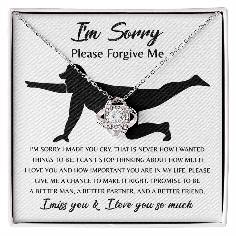 Apology Gift for Girlfriend, Wife, Soulmate - Sorry, Things To Be - Love Knot Pendant Necklace