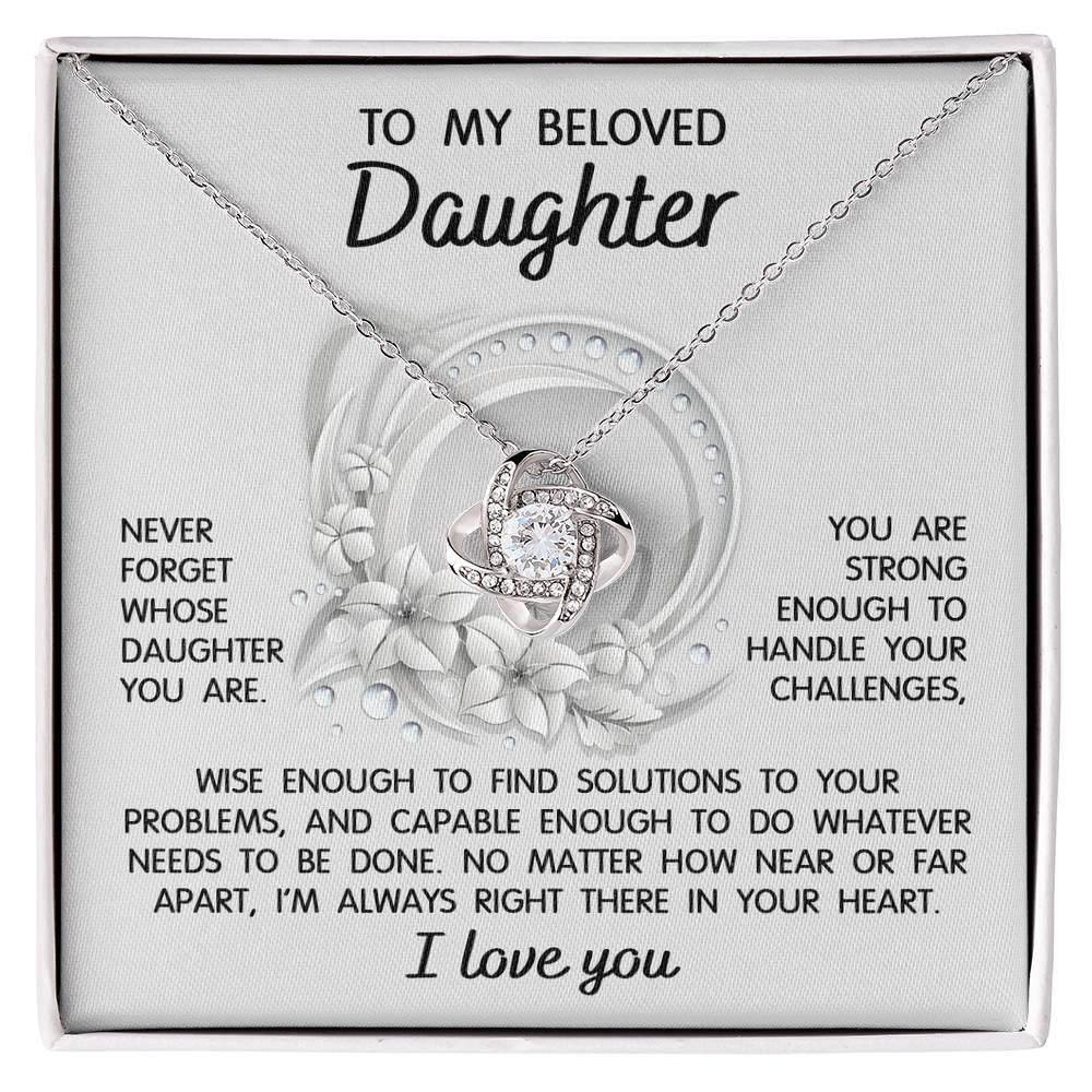 Daughter Wedding Day Gift - Always Right There - Love Knot Pendant Necklace