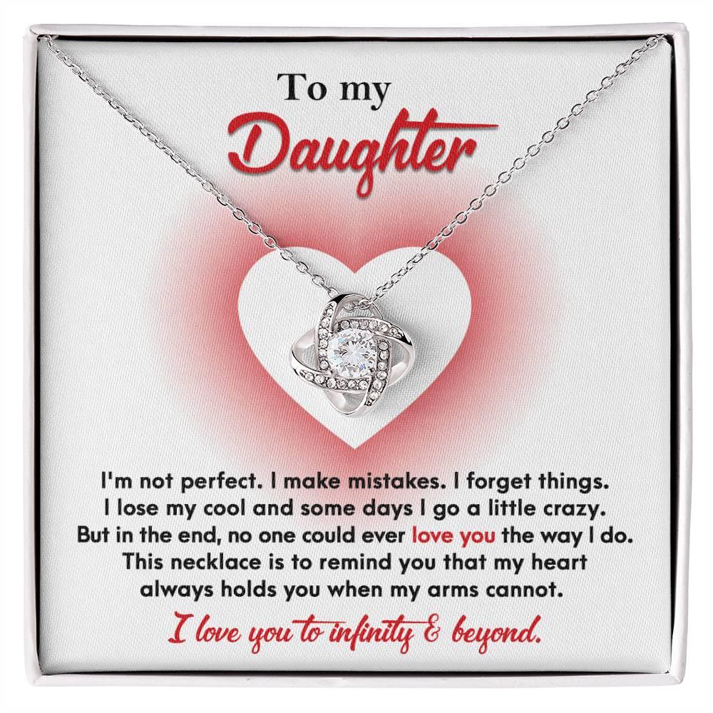 Daughter Gift I Love You to Infinity and Beyond Love Knot Necklace