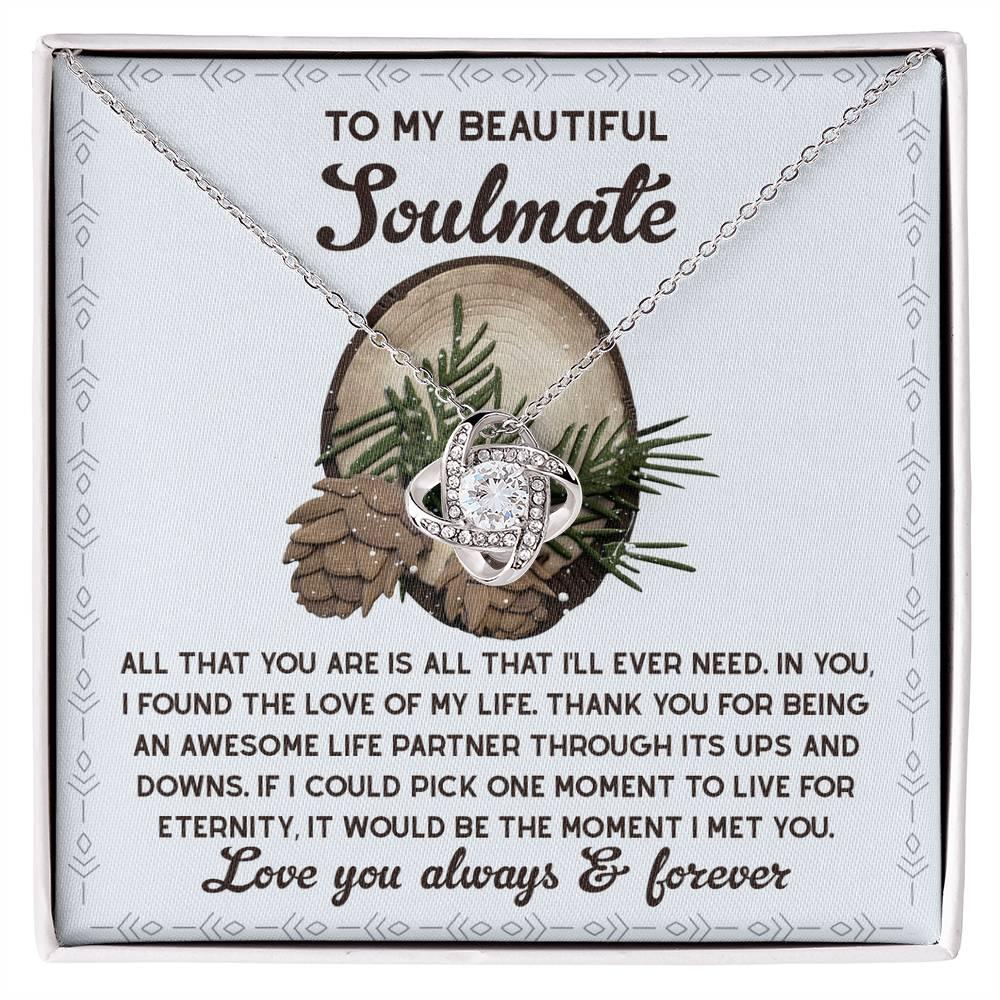 Gift for Soulmate - One Moment - Love Knot Pendant Necklace