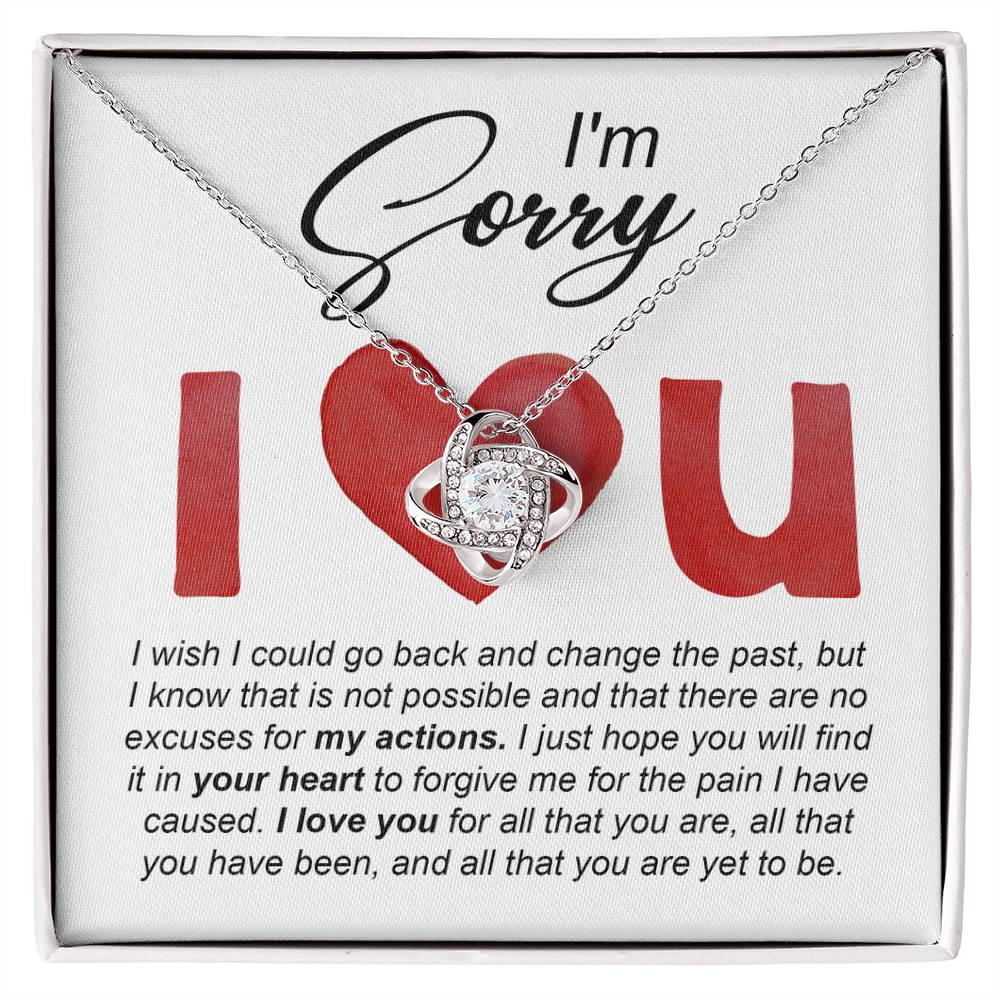 Gift for Girlfriend, Wife - Sorry, Change The Past - Love Knot Pendant Necklace