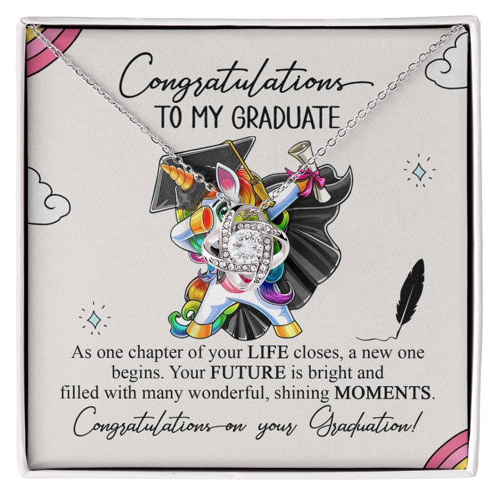 Daughter Graduation Pendant Necklace Gift Congratulations to my Graduate Your Future is Bright