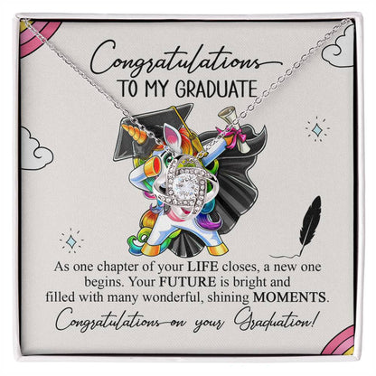 Daughter Graduation Pendant Necklace Gift Congratulations to my Graduate Your Future is Bright