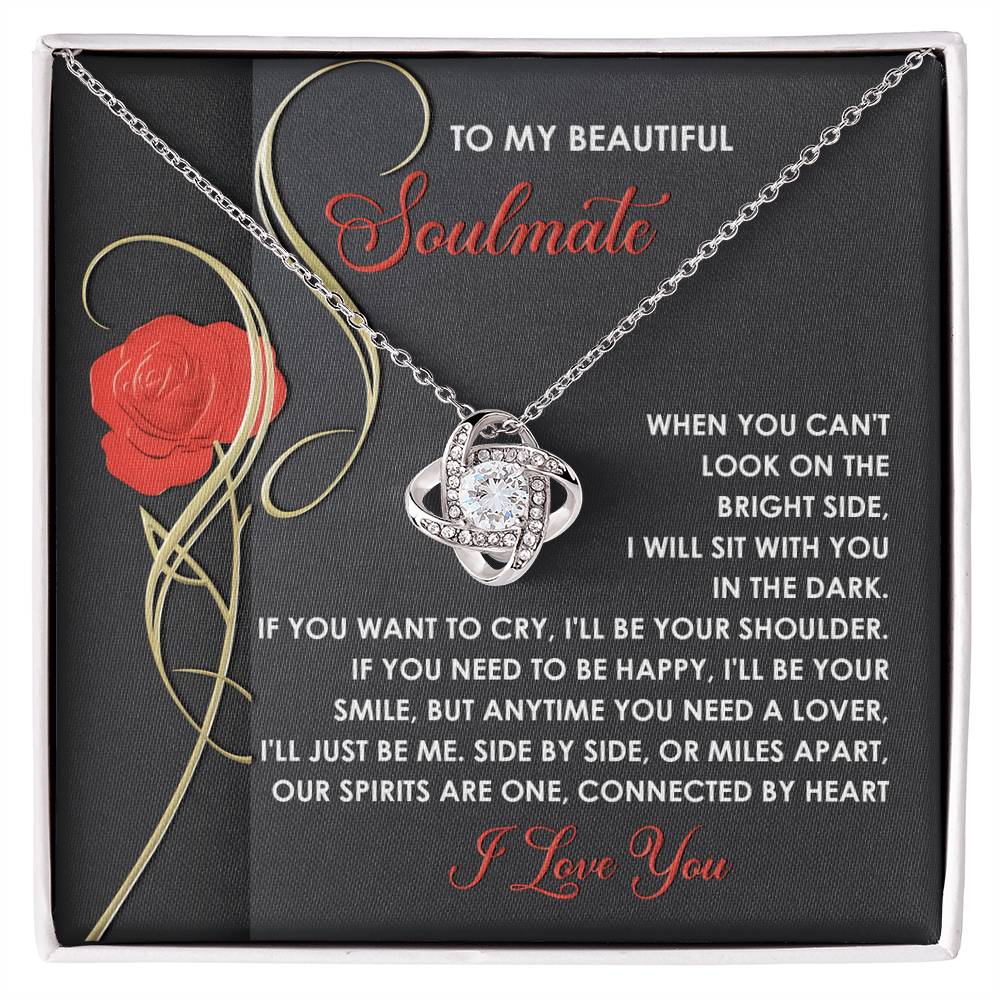 To My Beautiful Soulmate - Love Knot Necklace – A Romantic and Heartfelt Gift for Valentine’s Day or Anniversary