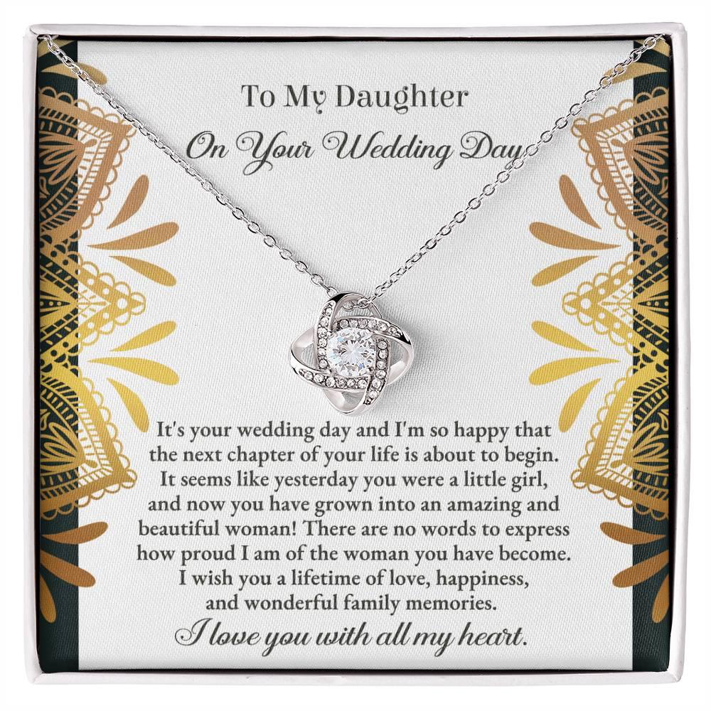 Daughter Wedding Day Gift - A Little Girl - Love Knot Pendant Necklace