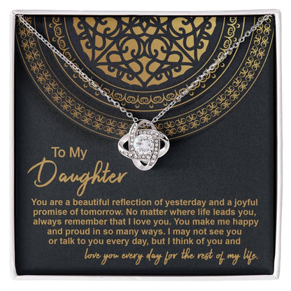 Daughter Gift for Birthday, Graduation, Christmas - Beautiful Reflection - Love Knot Pendant Necklace