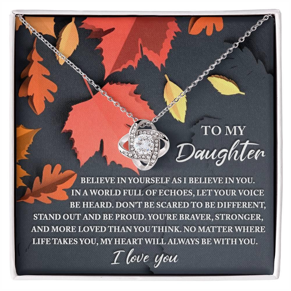 Daughter - To Be Different - Love Knot Pendant Necklace