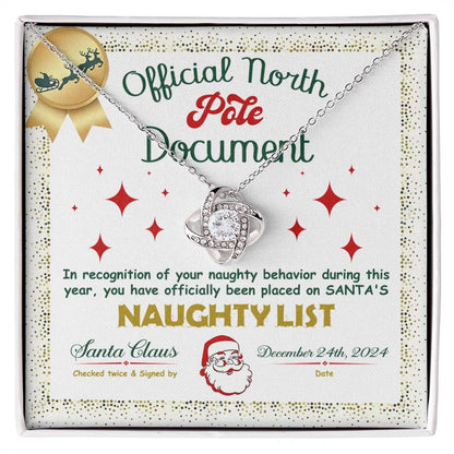 Naughty List - North Pole - Love Knot Pendant Necklace