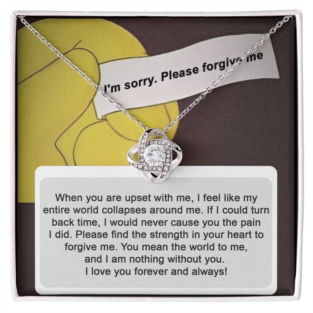 Gift for Girlfriend, Wife  - Sorry, Nothing Without You - Love Knot Pendant Necklace