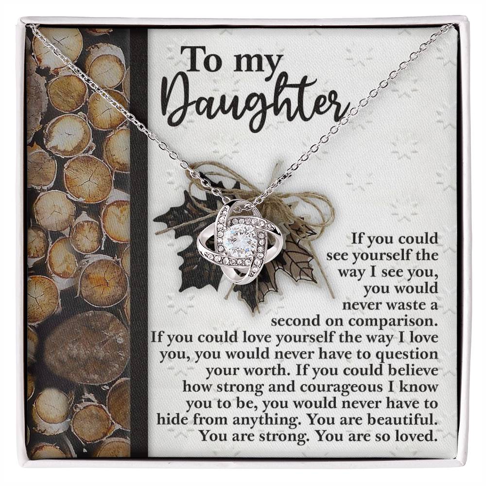 Gift for Daughter - Straighten Your Crown- Love Knot Pendant Necklace