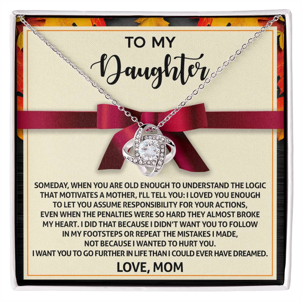 Gift for Daughter - Further In Life - Love Knot Pendant Necklace