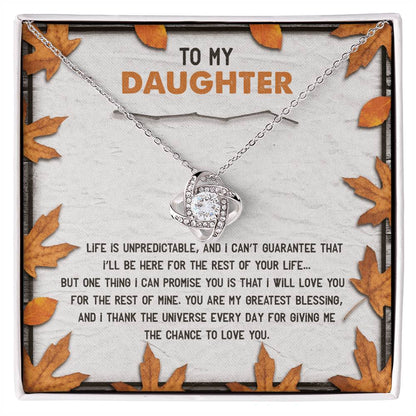 Daughter - My Greatest Blessing - Love Knot Pendant Necklace