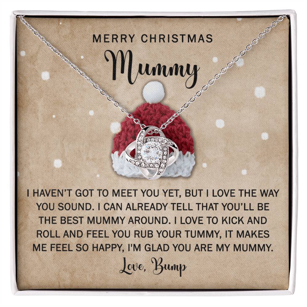 Gift for Mummy - Rub Your Tummy - Love Knot Pendant Necklace