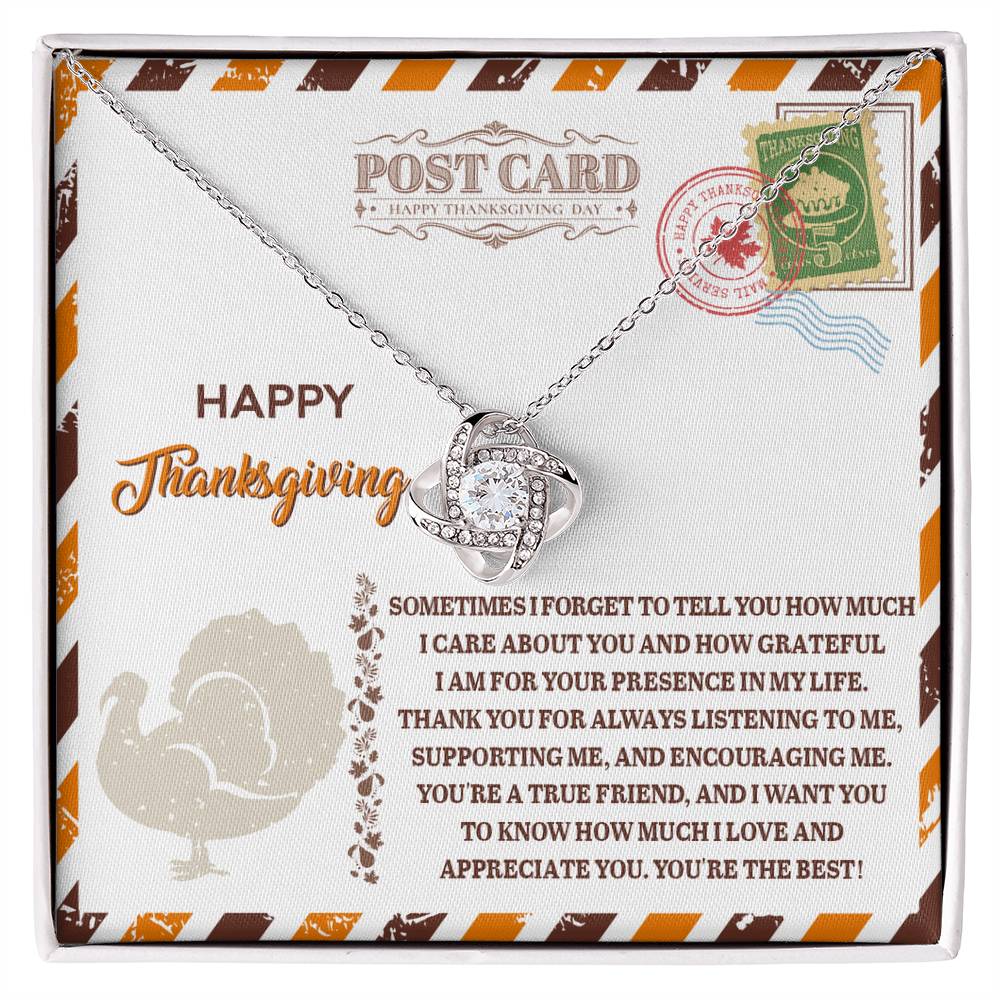 Gift for Thanksgiving - A True Friend - Love Knot Pendant Necklace