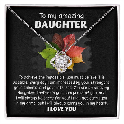 Daughter - It Is Possible - Love Knot Pendant Necklace