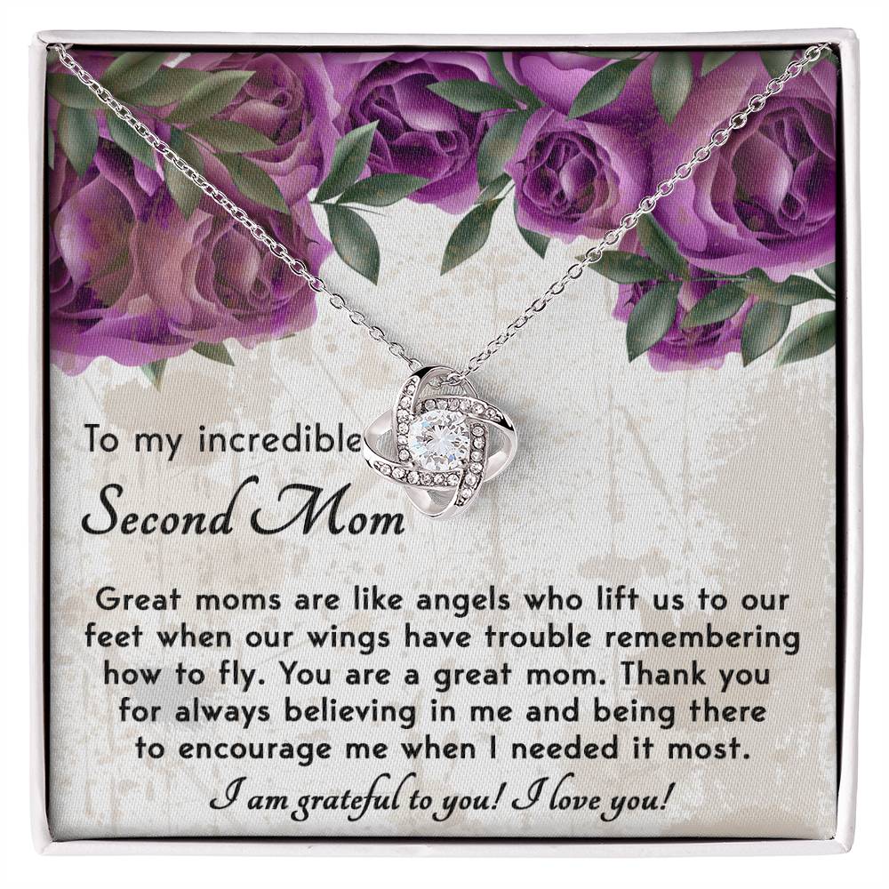 Bonus Mom Gift I am Grateful For You Love Knot Necklace