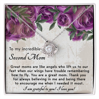 Bonus Mom Gift I am Grateful For You Love Knot Necklace