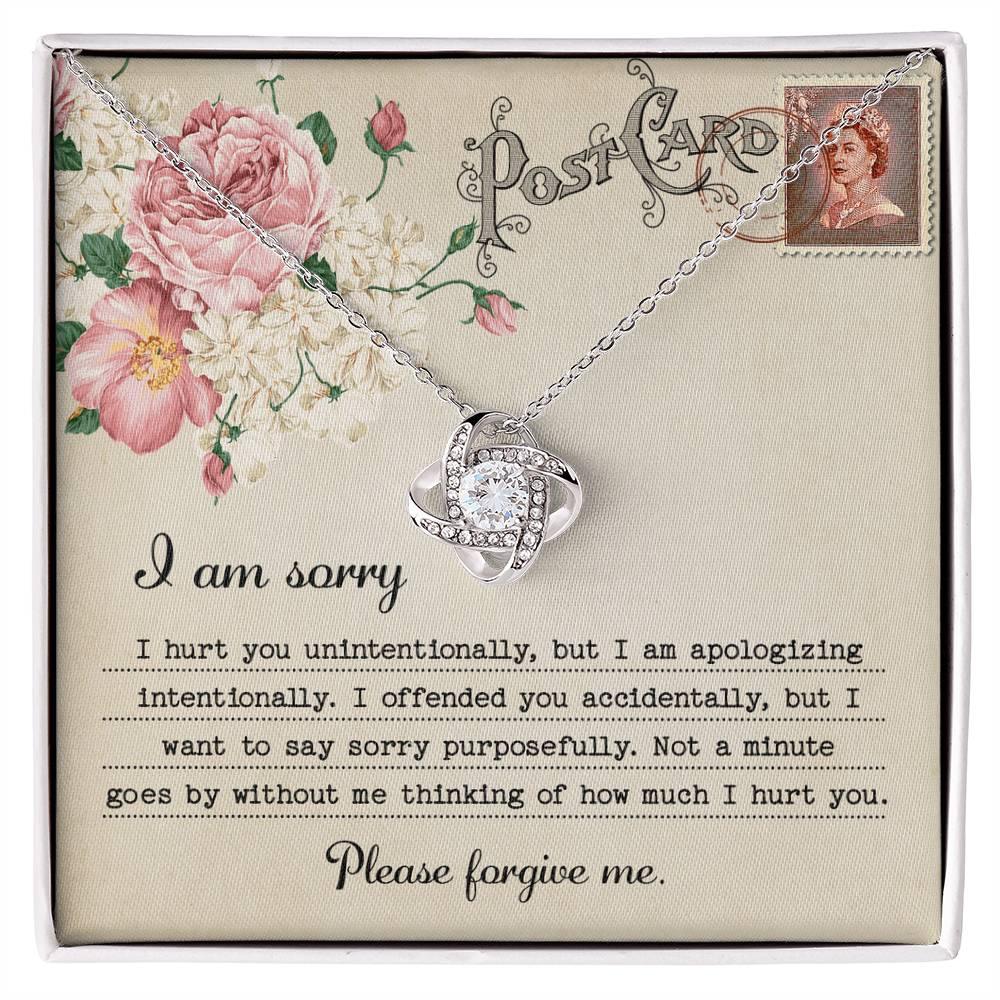 Forgive Me Gift - Sorry I Hurt You, I am Apologizing Intentionally - Love Knot Pendant Necklace