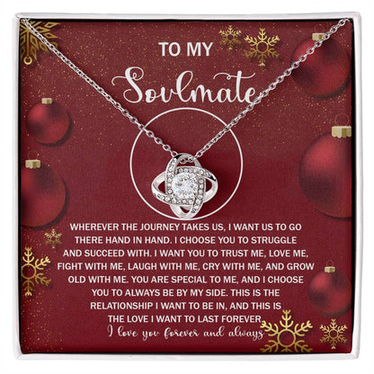 Gift for Soulmate - Journey By My Side - Love Knot Pendant Necklace