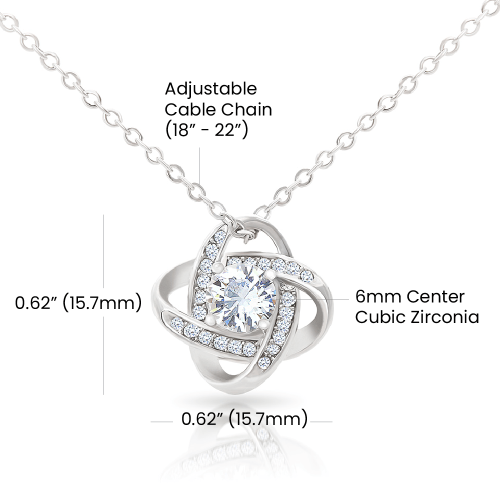 Daughter Wedding Day Gift Beautiful Bride Love Knot Pendant Necklace