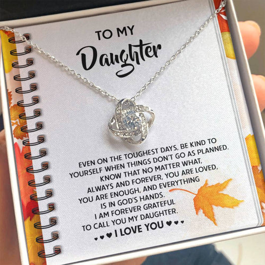 Daughter - In God's Hands - Love Knot Pendant Necklace