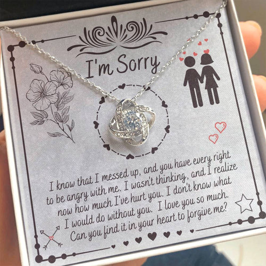 Apology Gift for Girlfriend, Wife, Soulmate - Sorry, I Would Do - Love Knot Pendant Necklace