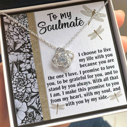 Gift for Soulmate - Make This Promise - Love Knot Pendant Necklace