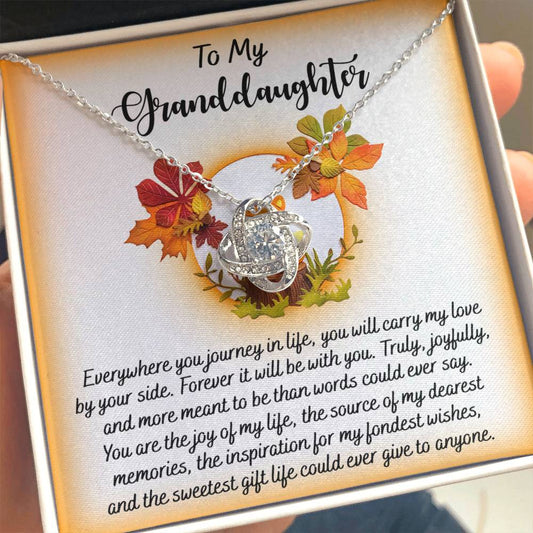 Gift for Granddaughter - By Your Side - Love Knot Pendant Necklace