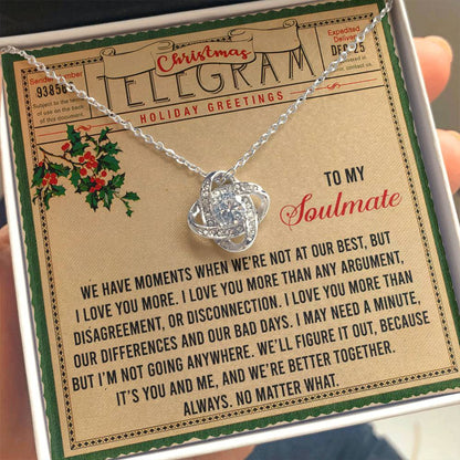 Gift for Soulmate - Better Together - Love Knot Pendant Necklace