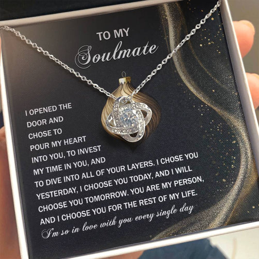 Gift for Soulmate - Into You - Love Knot Pendant Necklace