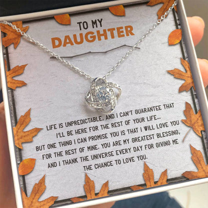 Daughter - My Greatest Blessing - Love Knot Pendant Necklace