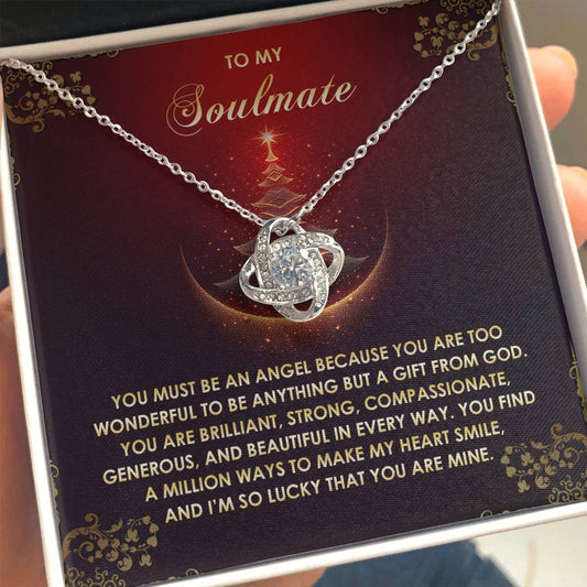 Gift for Soulmate - Be An Angel - Love Knot Pendant Necklace