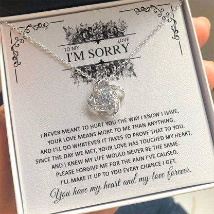 Apology Gift for Her - To My Love, I'm Sorry - Love Knot Pendant Necklace