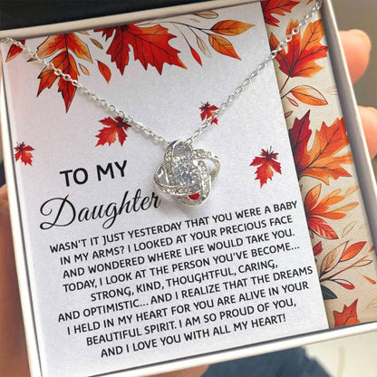 Daughter - You Were A Baby - Love Knot Pendant Necklace