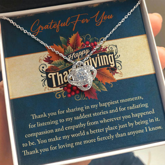 Gift for Thanksgiving - Happiest Moments - Love Knot Pendant Necklace