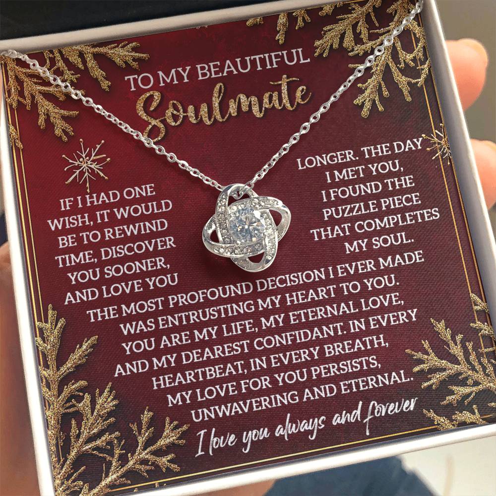 Gift for Soulmate - Rewind Time - Love Knot Pendant Necklace