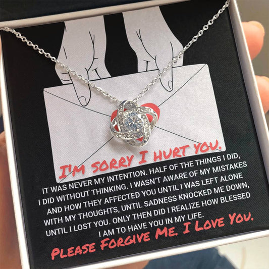 Apology Gift for Girlfriend, Wife, Soulmate-Sorry, Without Thinking - Love Knot Pendant Necklace