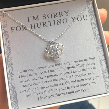 Apology Gift - I'm Sorry, I Promise to Do Everything - Love Knot Pendant Necklace