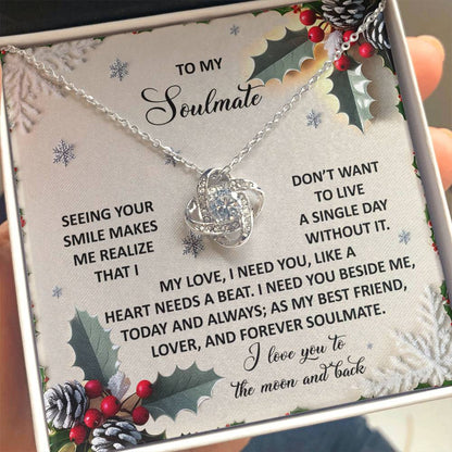 Gift for Soulmate - Forever Soulmate - Love Knot Pendant Necklace