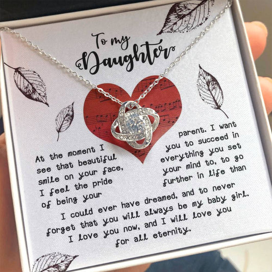 Gift for Daughter - On Your Face - Love Knot Pendant Necklace