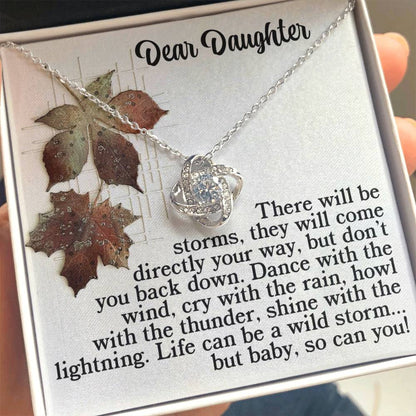 Gift for Daughter - With The Thunder - Love Knot Pendant Necklace