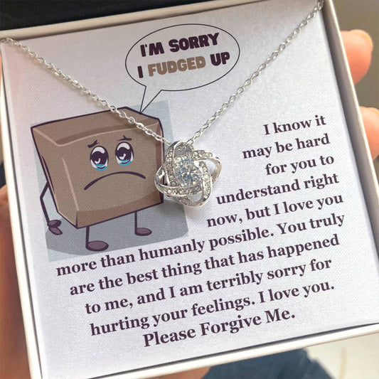 Apology Gift for Girlfriend, Wife, Soulmate - Sorry, The Best Thing - Love Knot Pendant Necklace