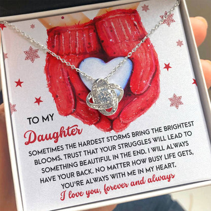 Gift for Daughter - In My Heart - Love Knot Pendant Necklace