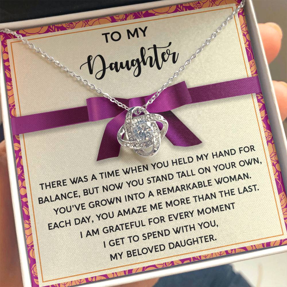 Daughter - Moment I Spend With You - Love Knot Pendant Necklace