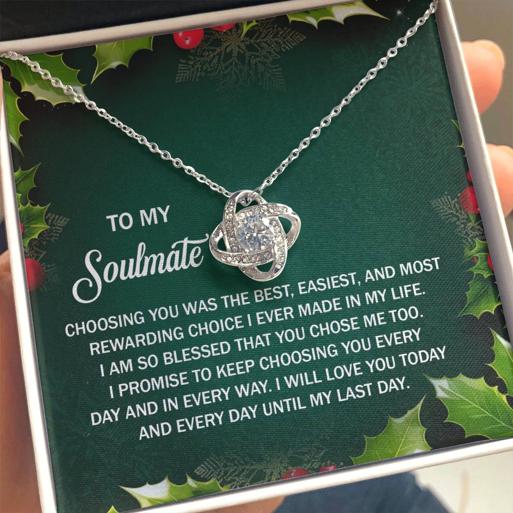 Gift for Soulmate - Chose Me Too - Love Knot Pendant Necklace