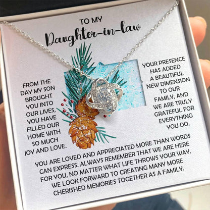 Gift for Daughter-in-Law - Here For You - Love Knot Pendant Necklace