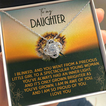 Daughter - Grown Brighter - Love Knot Pendant Necklace