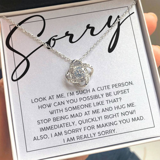 Apology Gift for Girlfriend, Wife, Soulmate - Sorry, Someone Like That - Love Knot Pendant Necklace