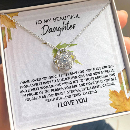 Daughter - See Yourself - Love Knot Pendant Necklace