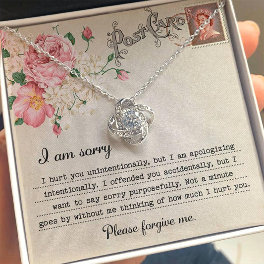 Forgive Me Gift - Sorry I Hurt You, I am Apologizing Intentionally - Love Knot Pendant Necklace